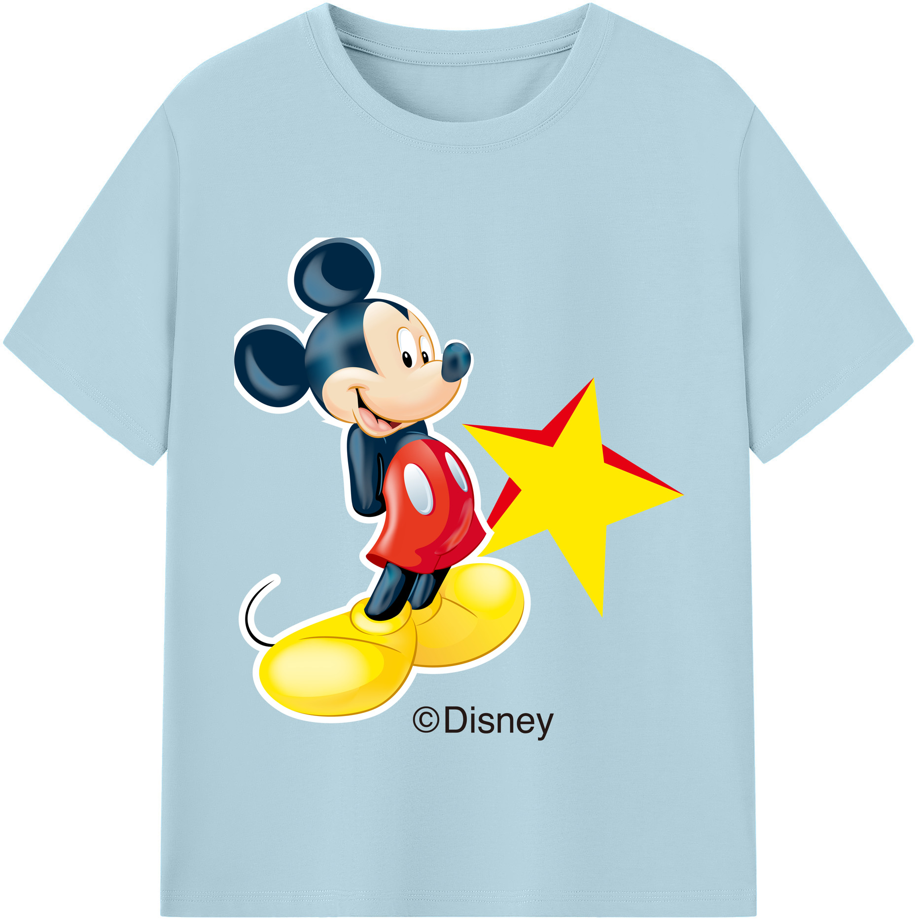 （画像用） ミッキーマウス Mickey Mouse 綿100％半袖Tシャツ（フロントプリント）